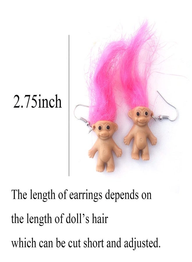 POYAMUSE Lovely Doll Dangle Earrings, Cute Ugly Doll Drop Earrings for Women Men Funny Jewelry Gift-green - Image 5